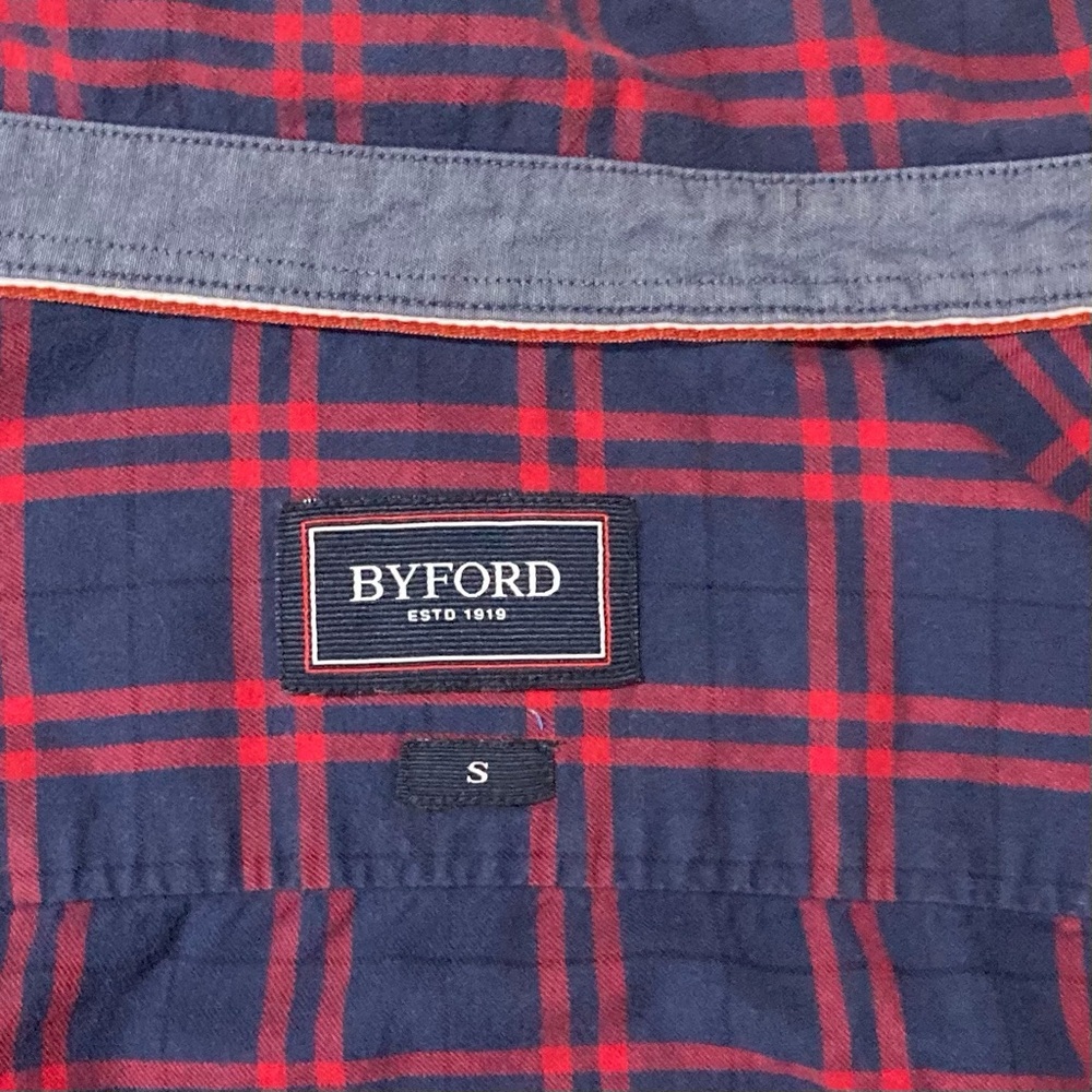 Byford Red & Blue Plaid Button Down Shirt - Picture 5 of 11